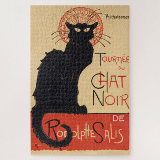 Quebra-cabeça Cartaz Vintage Gato Preto Art Nouveau Steinlen