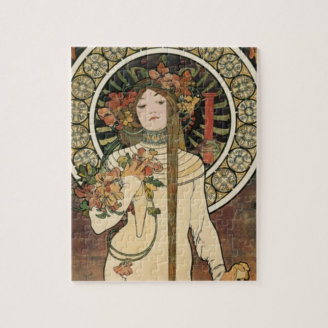 Quebra-cabeça Cartaz Vintage Trappistine Nouveau Alfonse Mucha (Vertical)