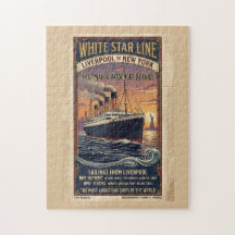 Cartaz Vintage White Star Line Olympic & Titanic