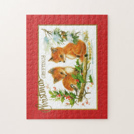 Quebra-cabeça Cartões de natal Raposas Reprodução de Imagem