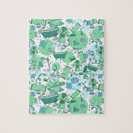 Quebra-cabeça Cartografia de Itens de Banheiro Divertidos