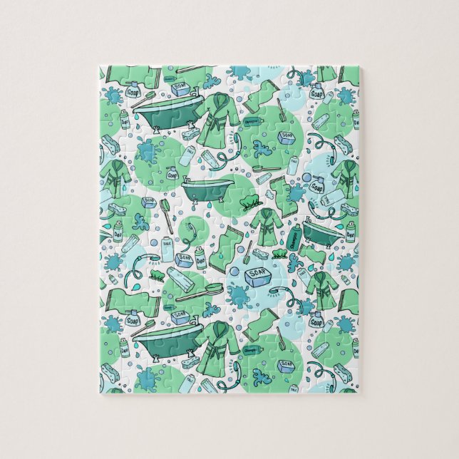 Quebra-cabeça Cartografia de Itens de Banheiro Divertidos (Vertical)