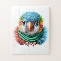 Cartoon Adorável Fluffy Happy Baby Parrot