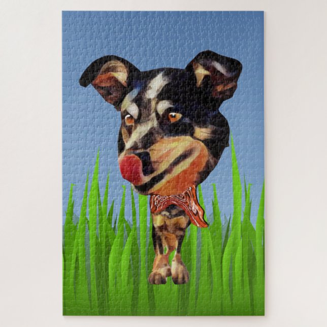 Quebra-cabeça Cartoon australiano Cattle Dog 1014 PC Quebra-cabe (Vertical)