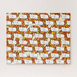 Quebra-cabeça Cartoon Cats Doodle Line Drawing