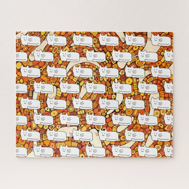 Quebra-cabeça Cartoon Cats Doodle Line Drawing (Horizontal)