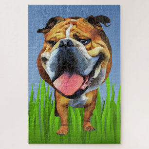 Quebra-cabeça Cartoon Engraçado Bulldog 1014 Piece Difícil Quebr