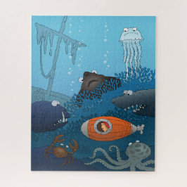 Quebra-cabeça Cartoon Kid Subsea Mundo Submarino