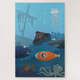 Quebra-cabeça Cartoon Kid Subsea Mundo Submarino