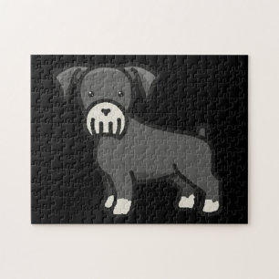Quebra-cabeça Cartoon Miniatura Schnauzer Sal e Pepper