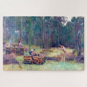 Quebra-cabeça Carvoeiros Rachadores de Lenha Tom Roberts 1886