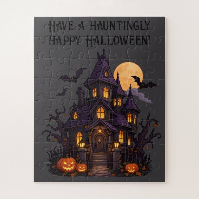 Quebra-cabeça Casa Assombrada – Design de Halloween 🎃 (Vertical)