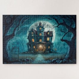 Quebra-cabeça Casa Assombrada Spooky Sob Lua Completa