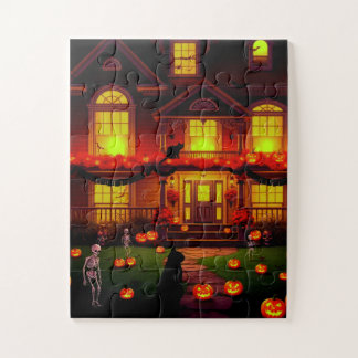 Quebra-cabeça Casa Assustadora na Noite de Halloween
