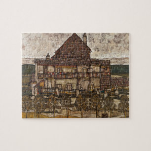 Quebra-cabeça Casa com Telhado de Telhas por Egon Schiele
