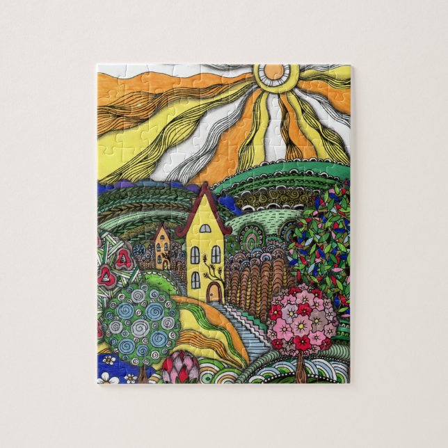 Quebra-cabeça Casa de Contos de Fadas Caprichosa Zentangle & Col (Vertical)