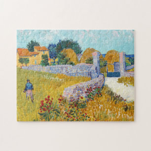 Quebra-cabeça Casa de fazenda na pintura de Provence Vincent van