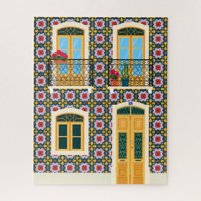 Quebra-cabeça Casa de Lisboa com azulejos (Vertical)