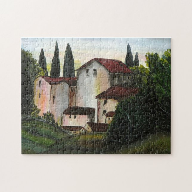 Quebra-cabeça Casa de Pueblo Dibujo Toscana itália (Horizontal)