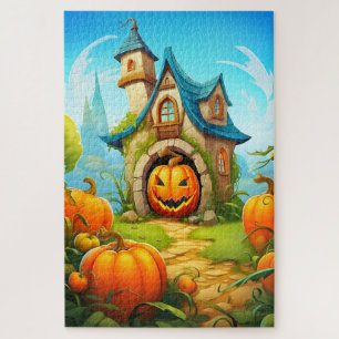 Quebra-cabeça Casa Festiva Assombrada Feliz Dia das Bruxas
