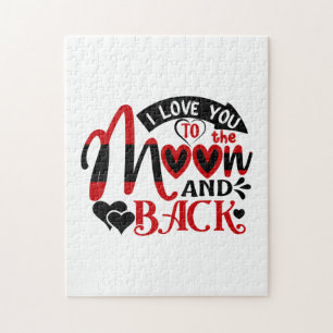 Quebra-cabeça Casal Art I Love You To Moon