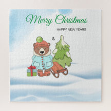 Casal do Urso de Teddy de Natal com Presente