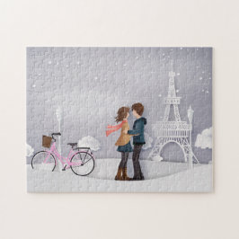 Quebra-cabeça Casal Pink Bike Paris