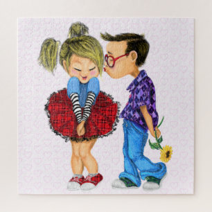 Quebra-cabeça Casal Romântico Bonito - Amor - Beijo Para Você