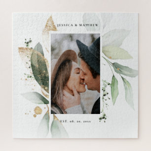 Quebra-cabeça Casamento Botânico Elegante Eucalyptus Watercolor