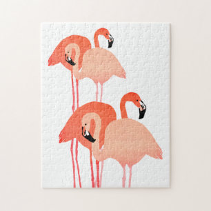 Quebra-cabeça Casamento de Praia de Flamingos Rosa