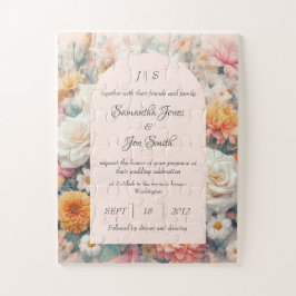 Quebra-cabeça Casamento floral rosa