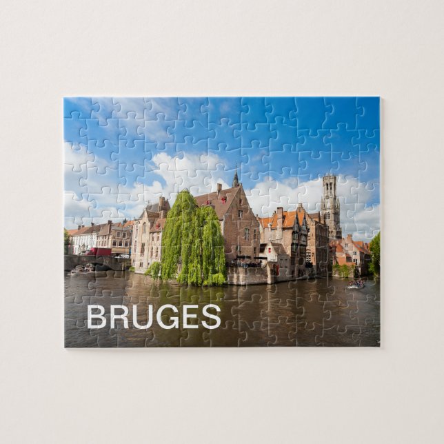 Quebra-cabeça Casas antigas de Bruges, Bélgica (Horizontal)