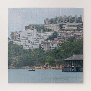 Quebra-cabeça casas, arranha-céus, hong kong, quebra-cabeça, c