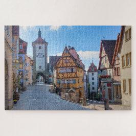 Quebra-cabeça Casas coloridas em Rothenburg, Alemanha