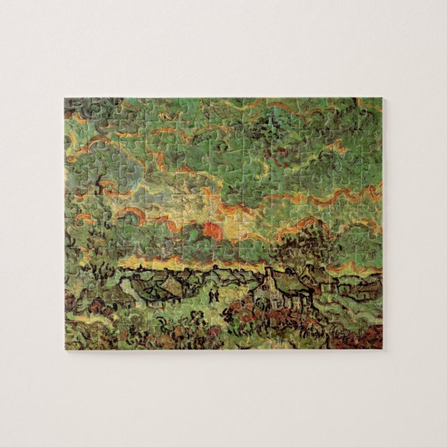 Quebra-cabeça Casas de Van Gogh Ciprestes Lembrança do Norte (Horizontal)