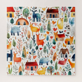 Quebra-cabeça Casas vermelhas e casas Folha de Papel