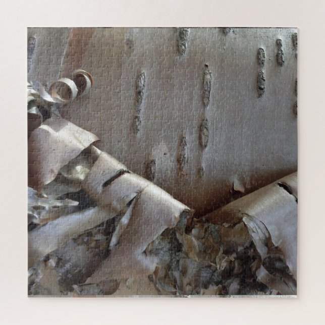 Quebra-cabeça Casca de Árvore de Bétula Encaracolada Rústica (Vertical)