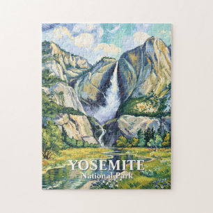 Quebra-cabeça Cascata Bridalveil Vintage Yosemite Colorida Perso