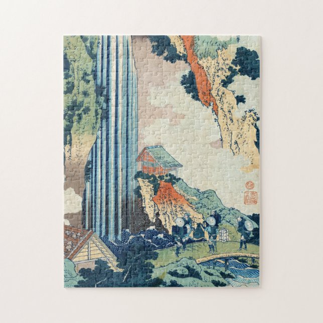 Quebra-cabeça Cascata Legal japonesa com ukiyo-e Hokusai (Vertical)