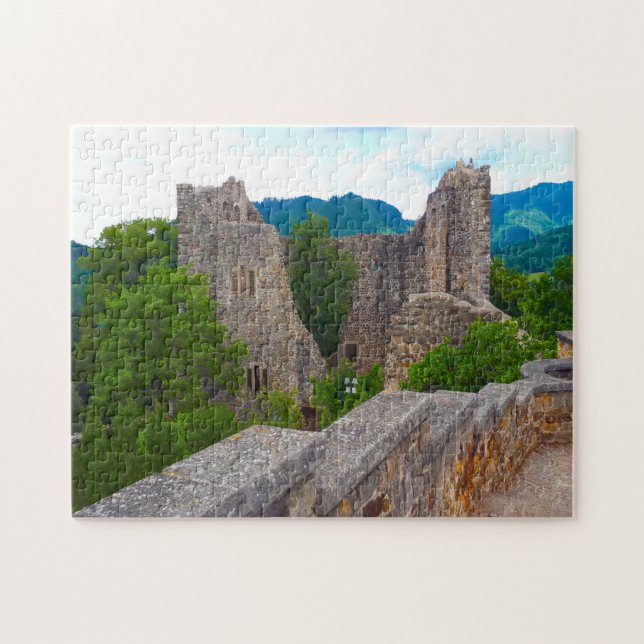 Quebra-cabeça Castelo de Badenweiler Floresta Negra. (Horizontal)