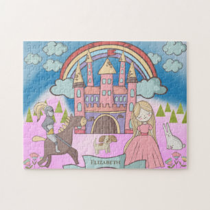 Quebra-cabeça Castelo de Conde Fada da Princesa Girly Personaliz