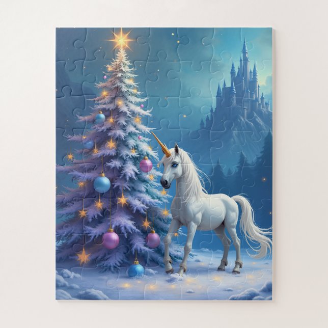 Quebra-cabeça Castelo de Fairytale, Unicórnio de Natal (Vertical)