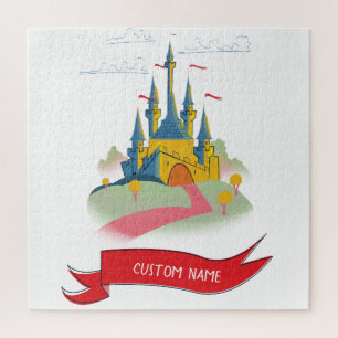 Quebra-cabeça Castelo de Fantasia com Texto Personalizado
