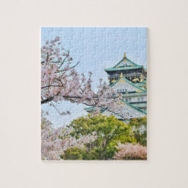 Quebra-cabeça Castelo de Himeji com flores de cereja