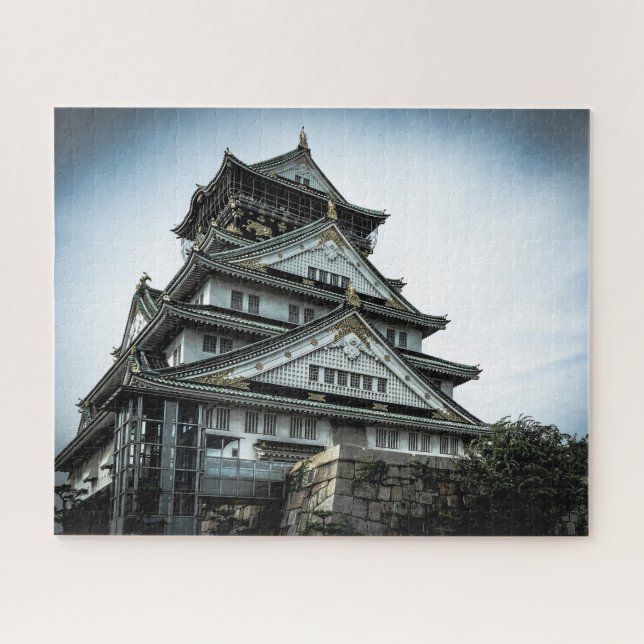 Quebra-cabeça Castelo de Osaka no crepúsculo, chuoku, Osaka (Horizontal)
