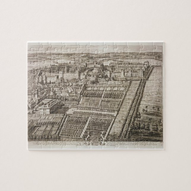 Quebra-cabeça Castelo de Windsor, gravado por Johannes Kip (Horizontal)
