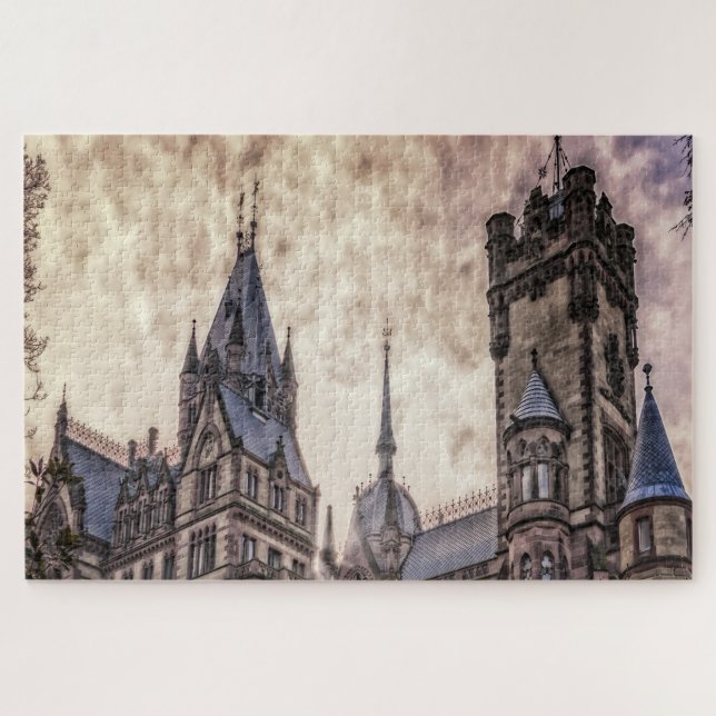 Quebra-cabeça Castelo Drachenburg Alemanha. (Horizontal)