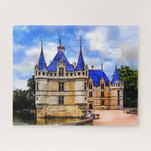 Quebra-cabeça Castelo medieval Azay le Rideau, França.