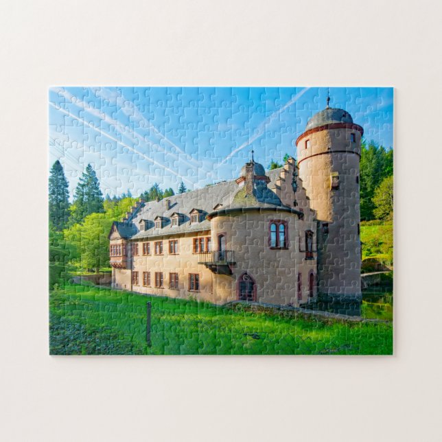 Quebra-cabeça Castelo Mespelbrunn Baviera Alemanha. (Horizontal)