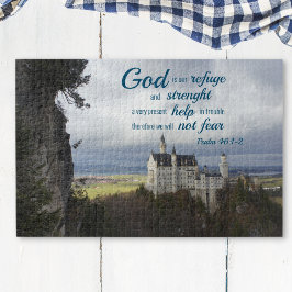 Quebra-cabeça castelo neuschwanstein, salm 46 1-2 verso Bíblia